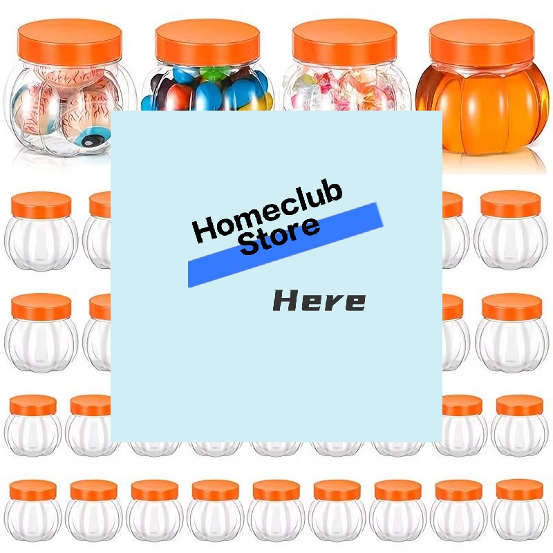 Food Snacks Party - 5/10pcs Pumpkin Jar Transparent Plastic Candy