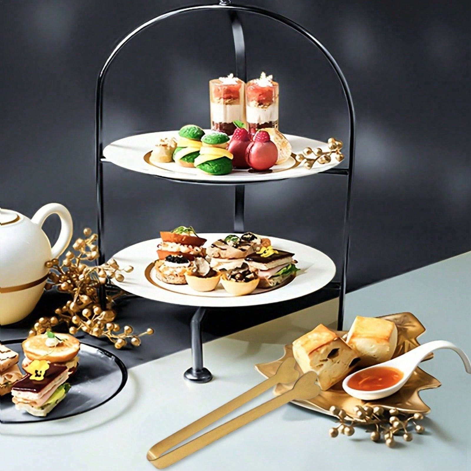 Food Snacks Party - Mini Gold Stainless Steel Food Tongs