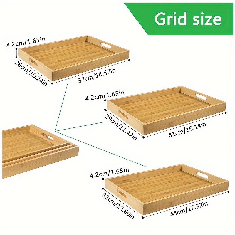 Bamboo Serving Tray Kitchen Fo - Food Snacks Party recensie en prijs