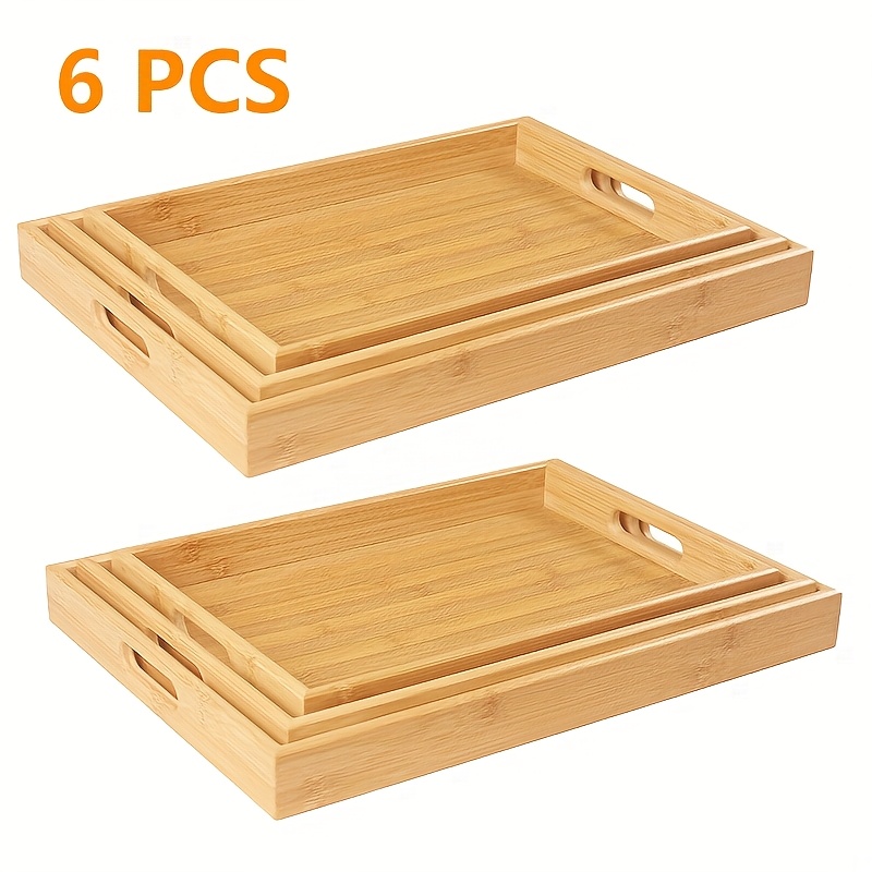 Bamboo Serving Tray Kitchen Fo - Food Snacks Party recensie en prijs